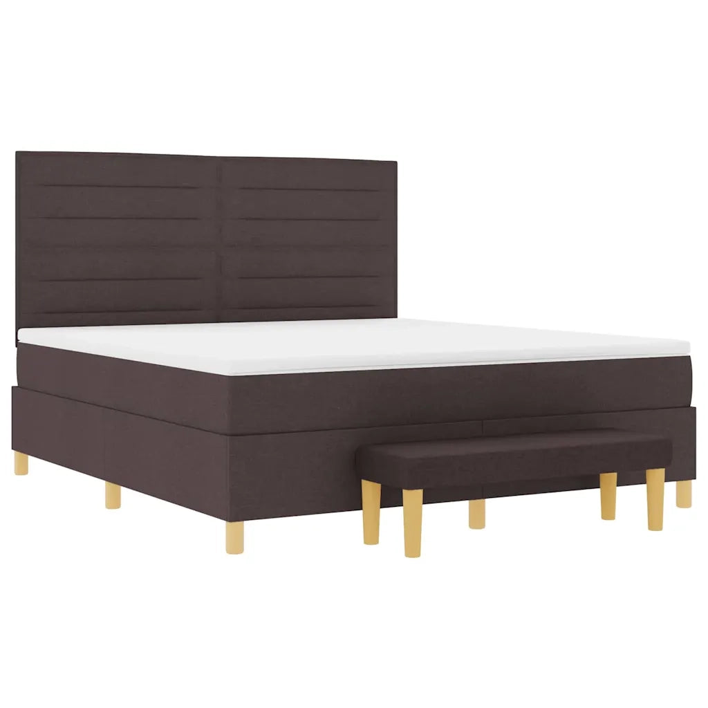 Letto a molle con testiera Marrone Scuro 200 x 180 cm Tessuto 3344243