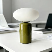 Lampada da tavolo per interni in ceramica e vetro, ø25,5 cm, verde