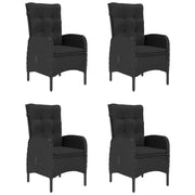 Set Mobili da Pranzo per Giardino 5 pz Nero 3068742