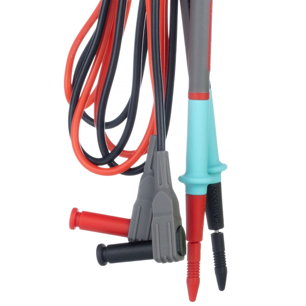 Cavi di Misura per Multimetro 1000V/20A – Punta a Spillo, Isolamento in Silicone | Lunghezza 103cm, Ø3.5mm