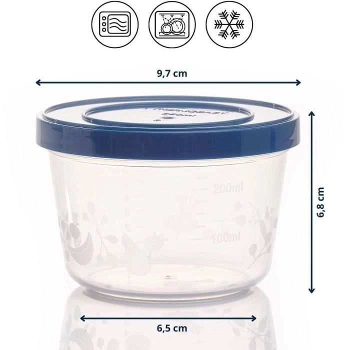 5 scatole portaoggetti da 250 ml