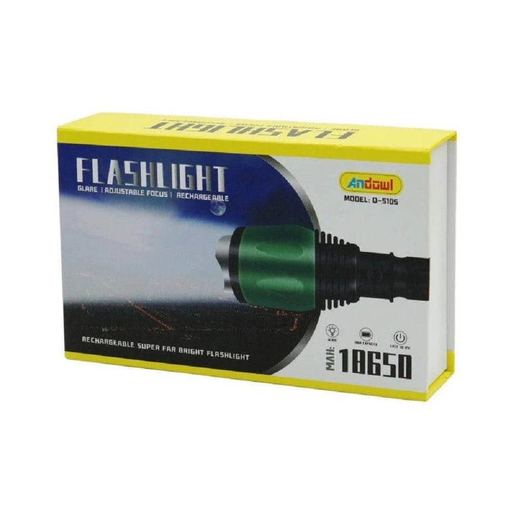 Trade Shop - Torcia Led Ultra Luminosa Ricaricabile Usb Impermeabile Ipx6 Escursioni Q-5105 -