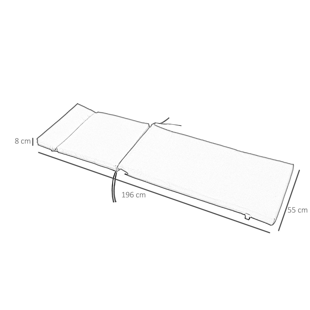 Cuscino per Lettino da Giardino ¨C zephmum ¨C Poliestere Grigio Scuro 196x55x8 cm