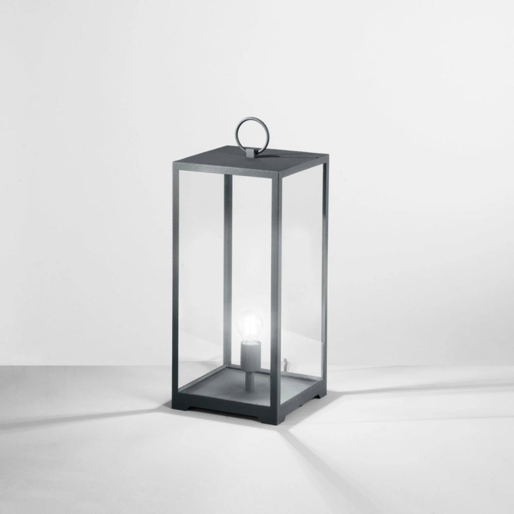 LUME MIRAGE ANTRACITE 1 LUCE ATTACCO E27 IP44 25X25X53CM CAVO 250CM IN METALLO E VETRO