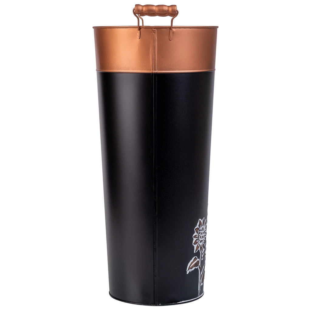 Portaombrelli tondo in metallo nero d23,5x50h b:18