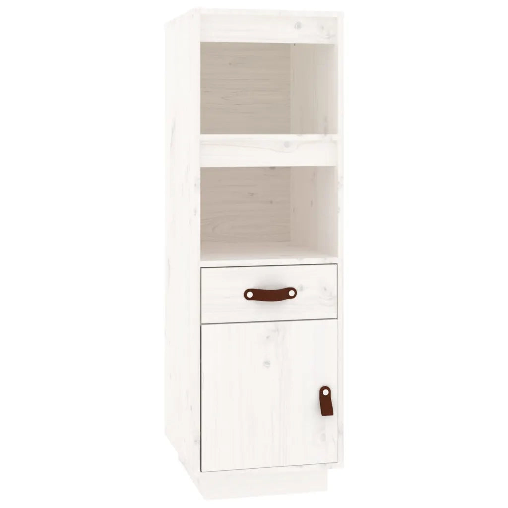 Credenza | Madia | Buffet da pranzo | Armadio da pranzo Bianca 34x40x108,5 cm in Legno Massello di Pino
