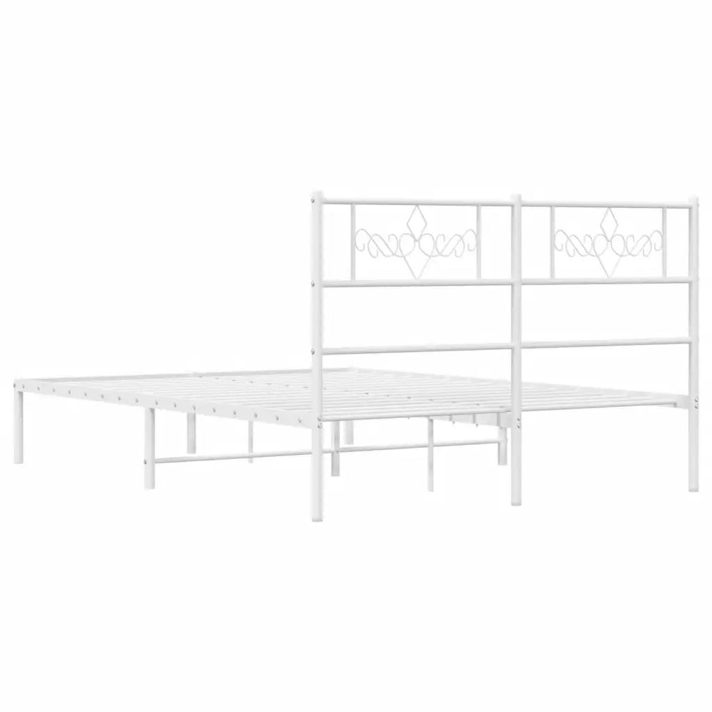 Giroletto con Testiera Metallo Bianco 140x200 cm 355317