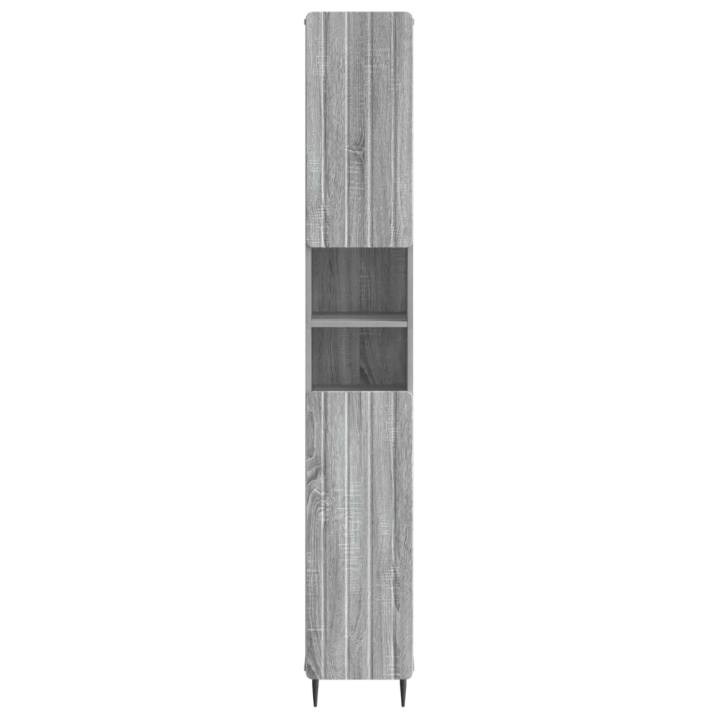 Armadio da Bagno con Ripiano Aperto ZWOLLE Sonoma grigio 896381