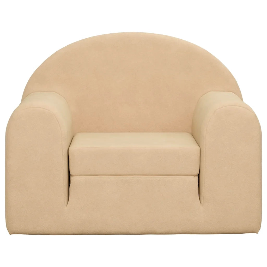 Divano letto | Sof¨¤ letto | Letto singolo per Bambini Crema in Morbido Peluche