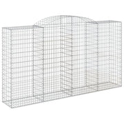 Gabbione recinto a gabbia muro di contenimento ad arco 300 x 50 x 160/180 cm ferro zincato argento 02_0040061