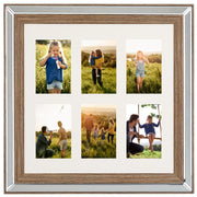 Cornice per foto in legno scuro 50 x 50 cm per 6 foto 10 x 15 cm Collage Apertura