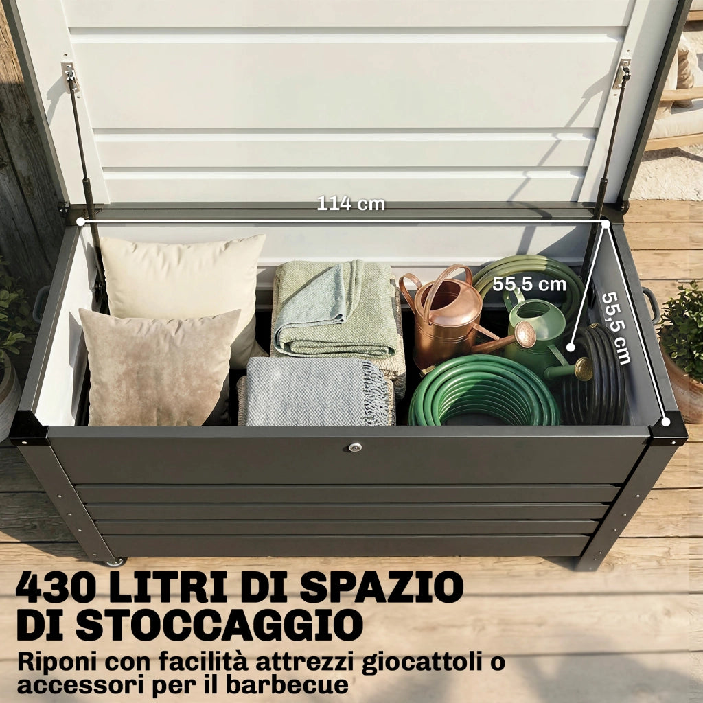Cassettiera Mobile con Ruote e Maniglie ¨C Zephmum ¨C Grigio Metallo 350L
