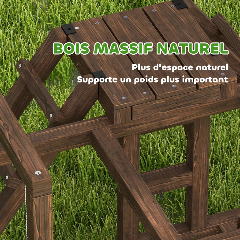 Gioco per bambini in legno con altalena e piattaforme ¨C zephmum ¨C 82x60x55 cm marrone