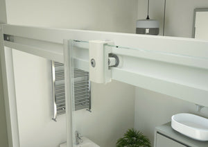 Box Doccia Colorato Cristallo 6 MM Trasparente Apertura Angolare Reversibile Colore Bianco - Misura: 70 x 90 x h200 cm 