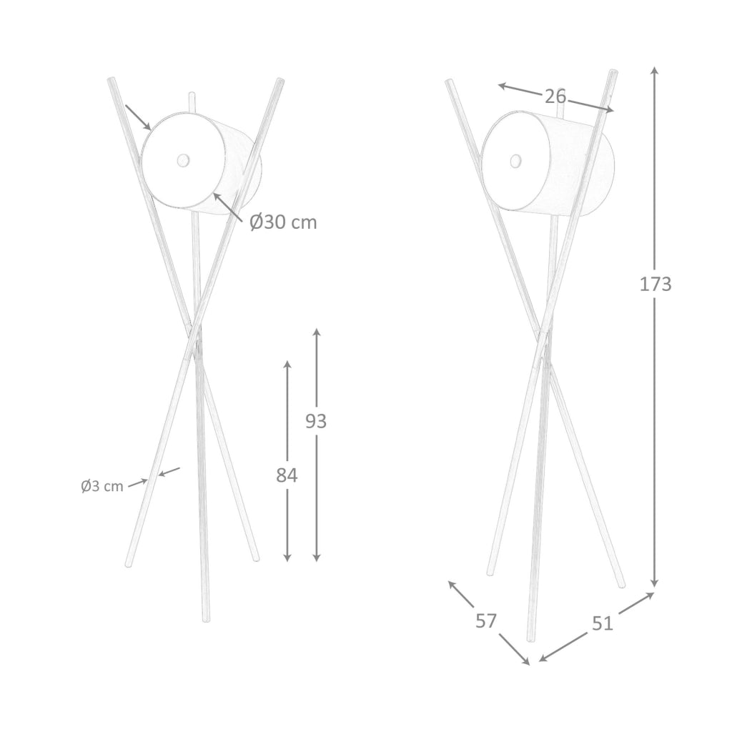 Lampada da terra in legno rivestita in similpelle nera e noce scuro