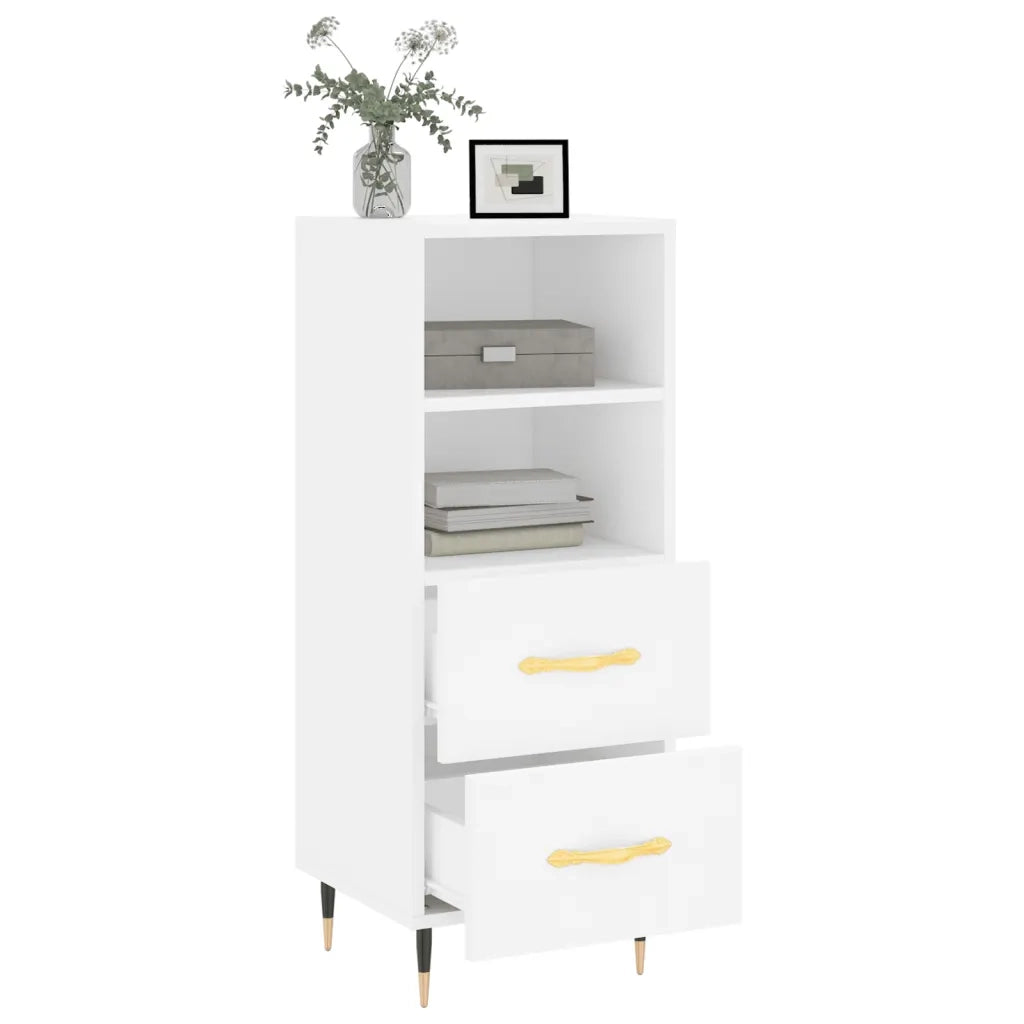 Credenza Bianca 34,5x34x90 cm in Legno Multistrato 828644