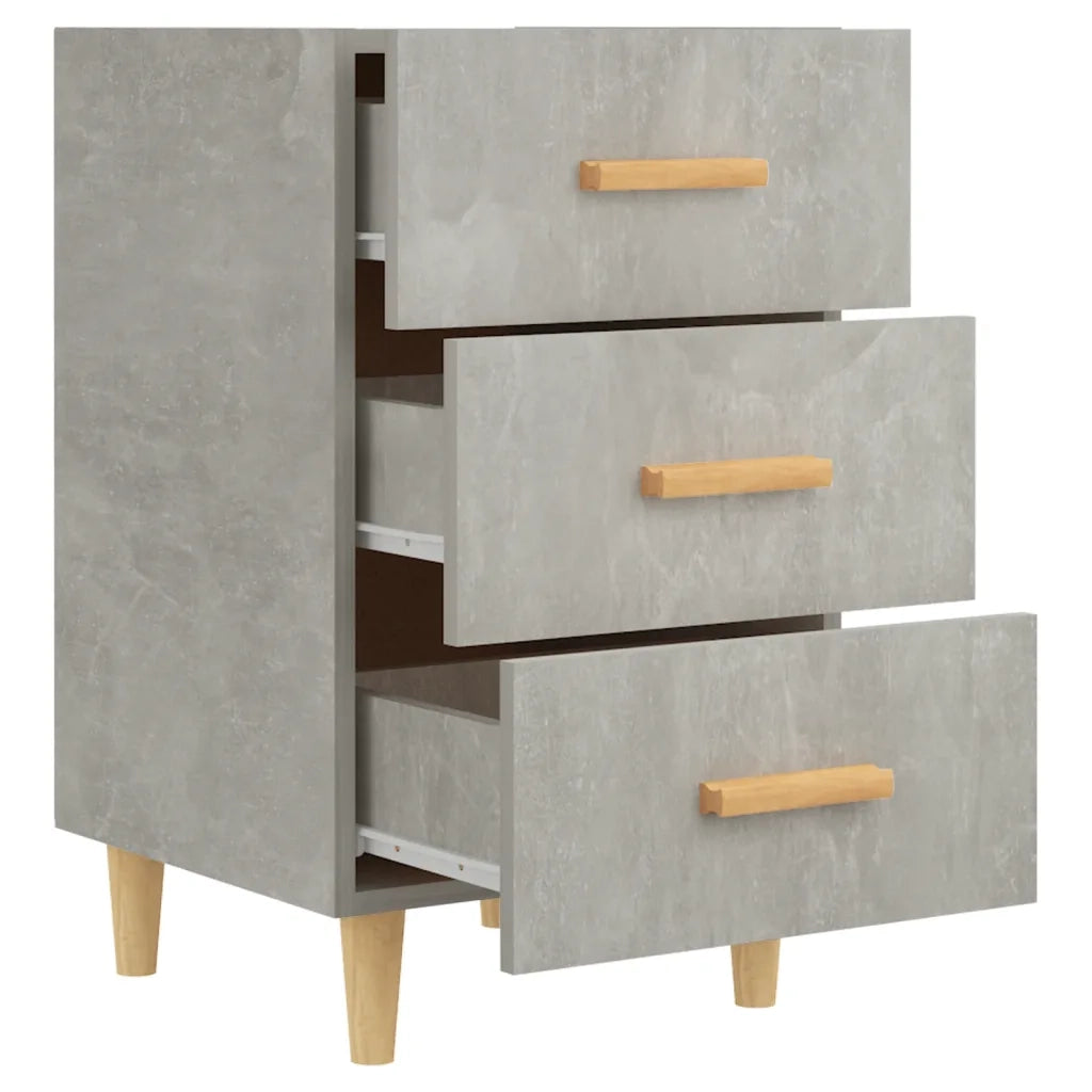 Comodino | Armadio da Notte | Mobiletto da notte Grigio Cemento 40x40x66 cm in Legno Multistrato