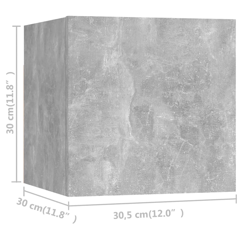 Mobili Porta TV a Parete 8 pz Grigio Cemento 30,5x30x30 cm 3079159