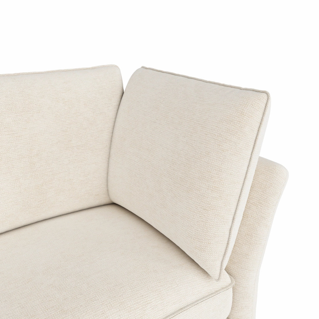 DIVANO Modulare U 289x137x84 cm in Chenille Beige con 2 pouf