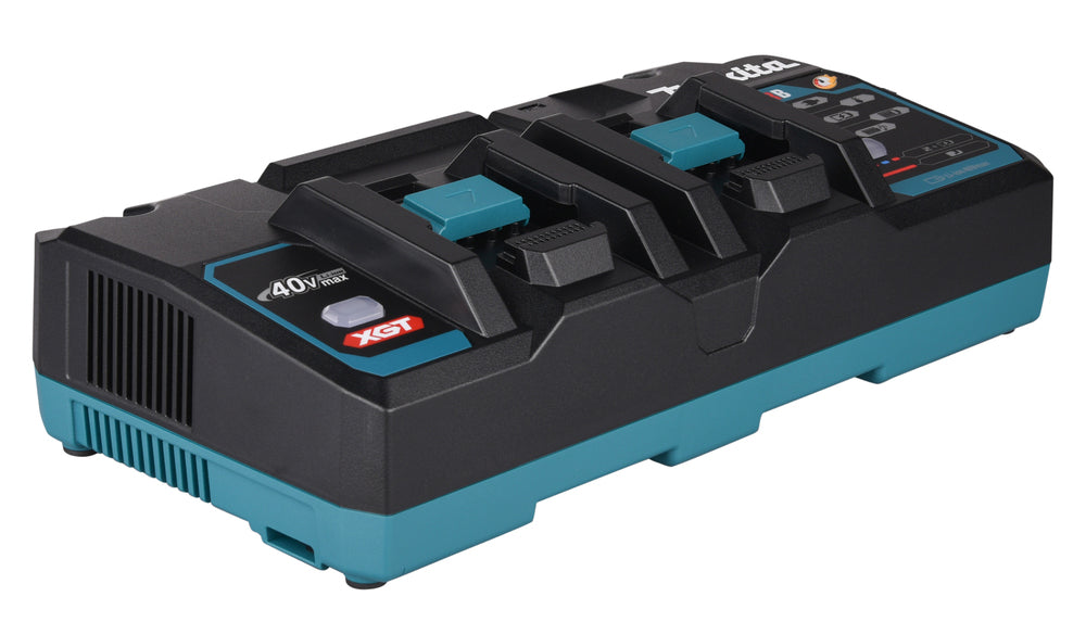 Makita DC40RB 191N09-8 Caricabatterie Rapido Doppio 40V XGT – Ricarica Due Batterie Contemporaneamente