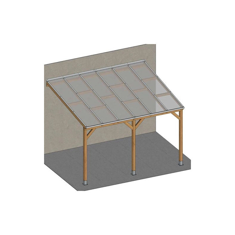 Tetto Couv'TerrasseÂ® in Legno 3x3m - Senza tetto