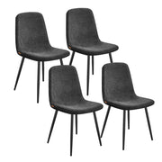 Sedie da pranzo set da 4 struttura in metallo piedini regolabili facili da pulire sedie da cucina tessuto in ciniglia PU testurizzato grigio 12_0004985