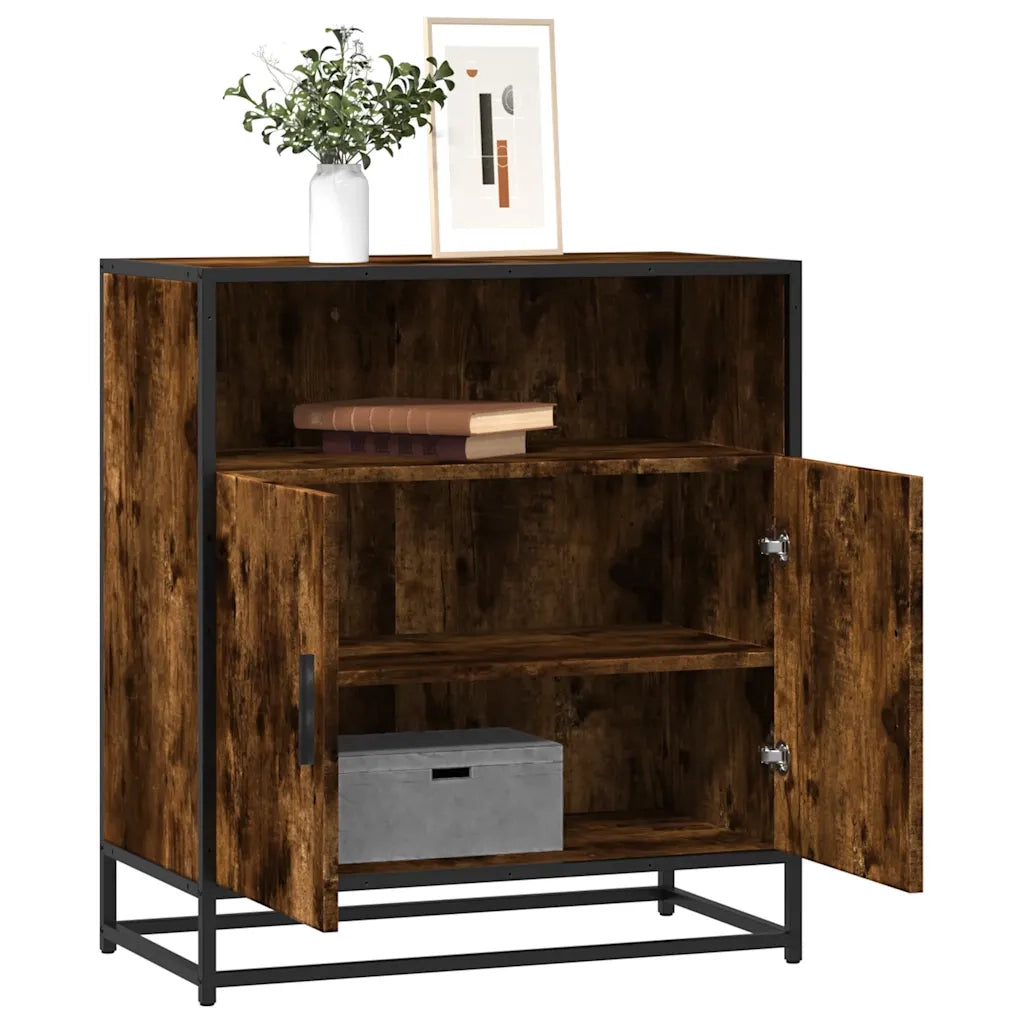 Credenza Rovere Fumo 68x35x76 cm in Legno Multistrato 849001