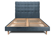 Letto 160x200 cm con testata imbottita - tessuto bouclé