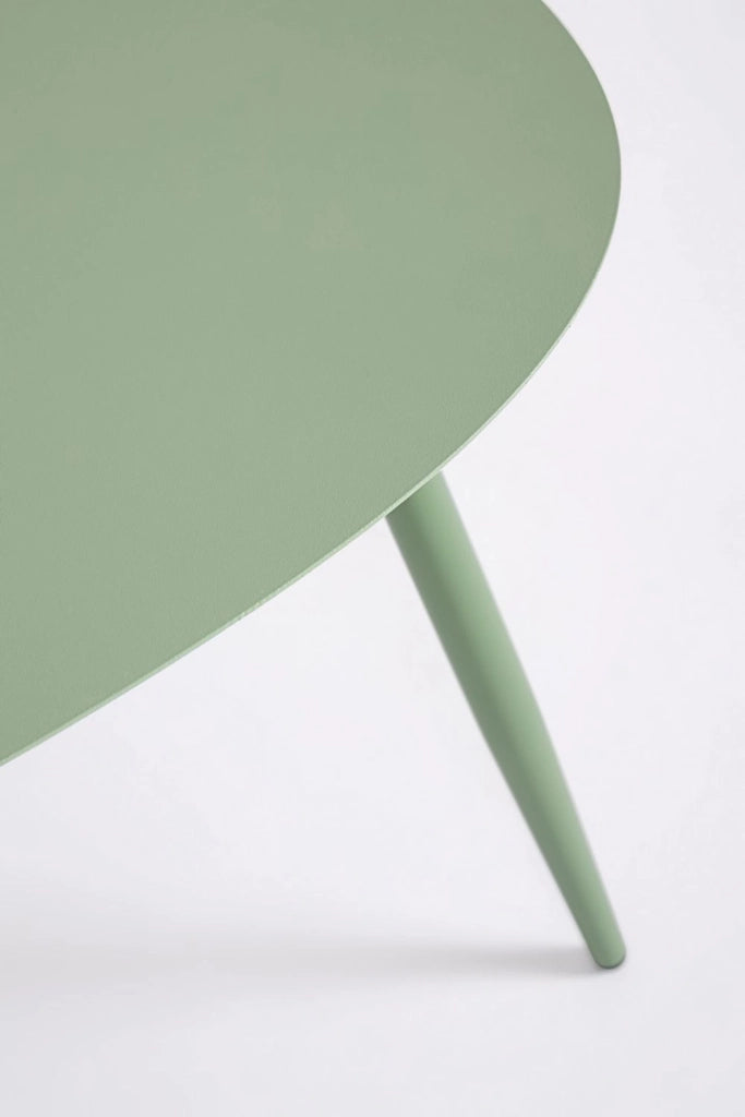 Set 2 Pezzi Tavolini per Esterno in Acciaio Verniciato Yvonne Sagom Verde Salvia