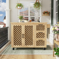 Isola cucina scacchi - Xylo - 120x45x92cm legno 3 cassetti