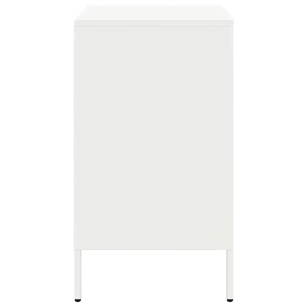 vidaXL Comodini 2 pz Bianchi 36x39x68 cm in Acciaio