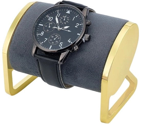 Sostegno per Collane in Pelle Nera - Supporto per Collane in Pelle - Dimensioni: 6 cm x 8,5 cm x 7 cm - Presentazione Elegante - Compacto - Sostegno per Collane in Pelle Nera per Armband