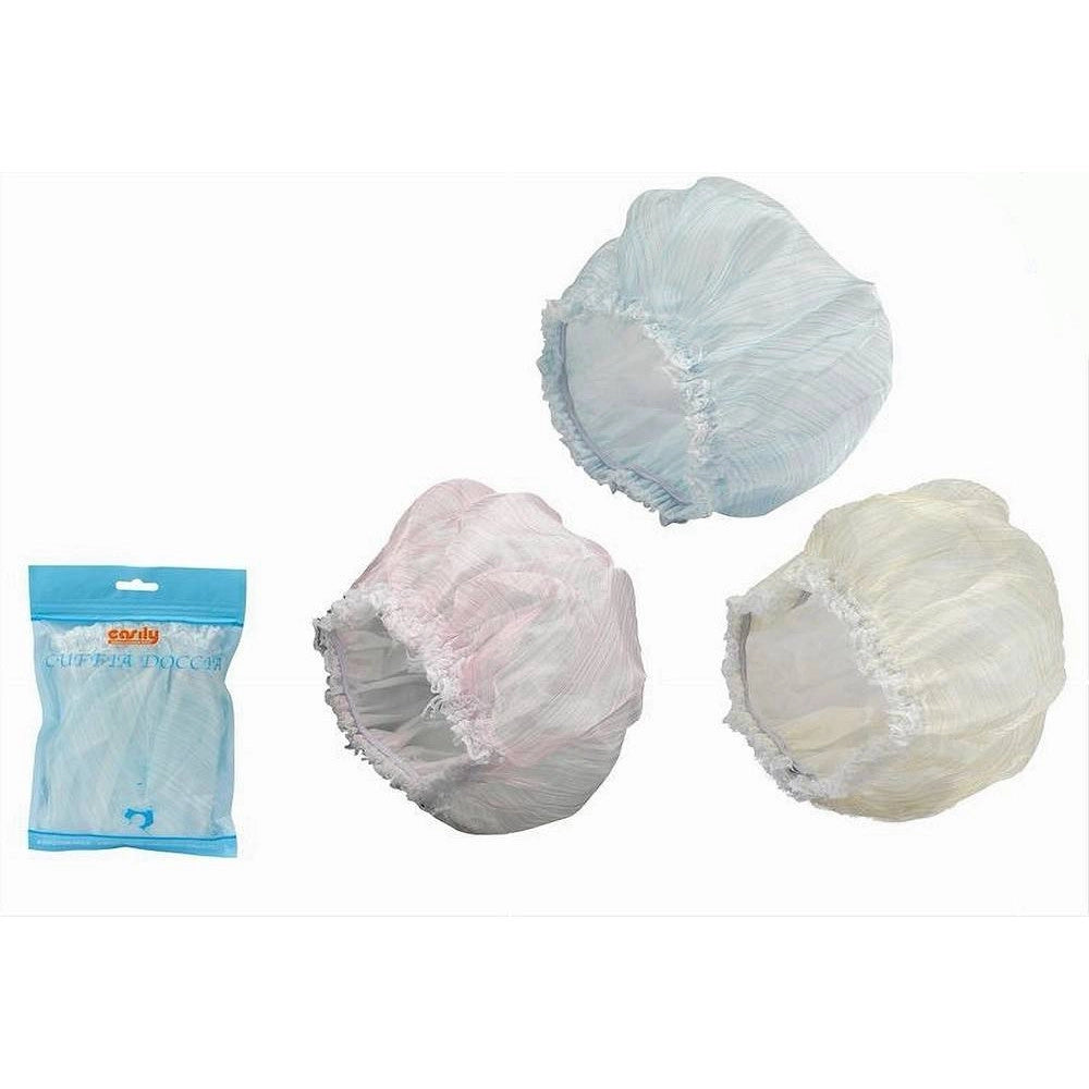 Trade Shop - Set 2pz Cuffie Cuffia Per Doccia Bagno Elastico Protegge Capelli Colorati 59707 -