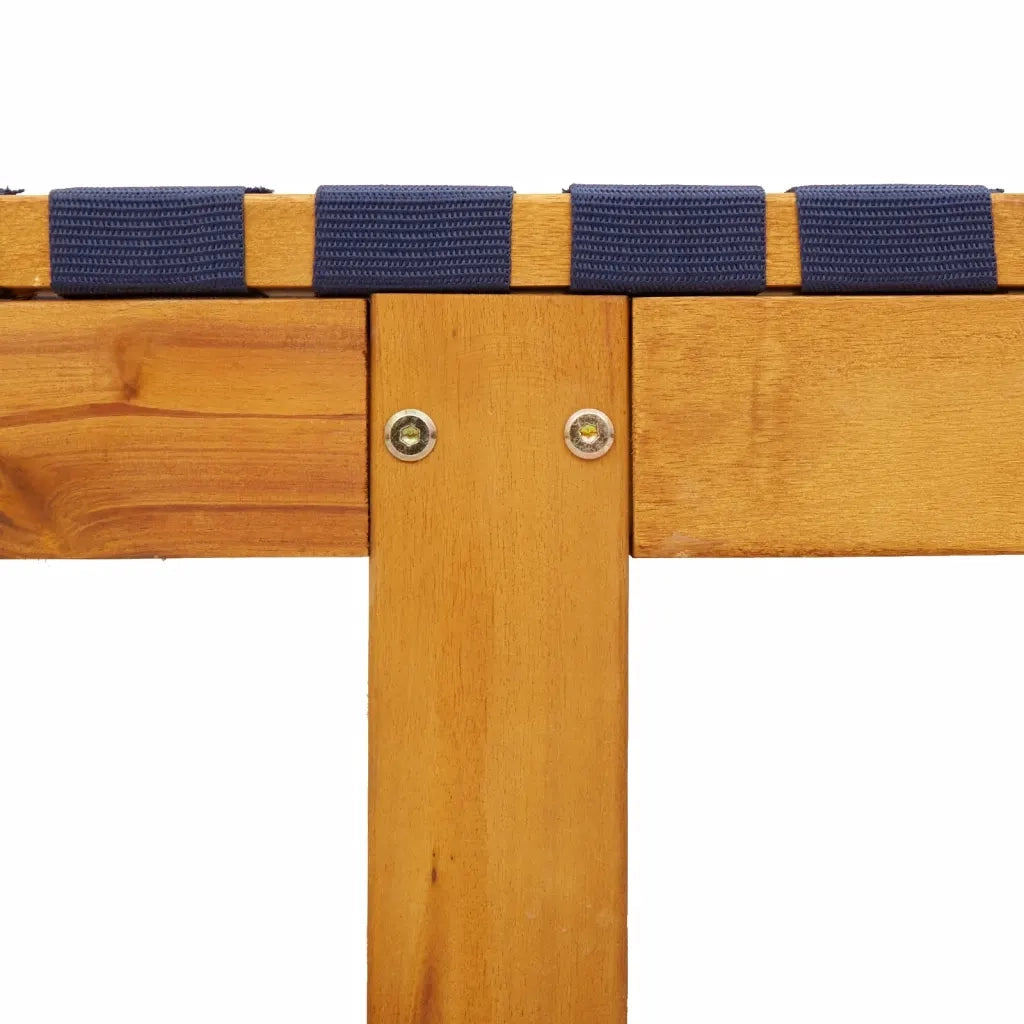 Sdraio da giardino | Lettino con Tavolino Blu Scuro Legno Massello Acacia e Tessuto