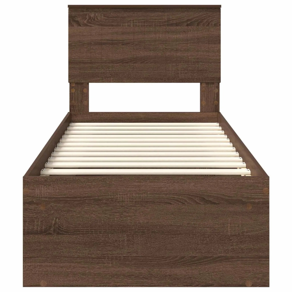 Struttura del letto Rovere Marrone 75 x 190 cm Pino massello 3410669