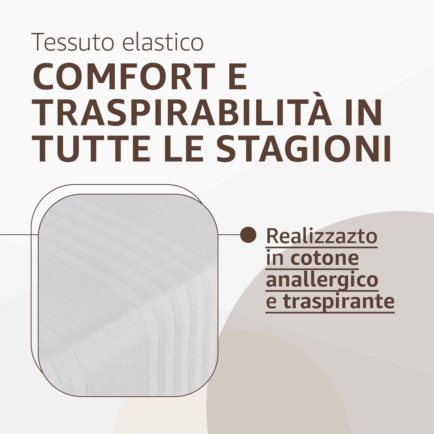 Coprimaterasso Matrimoniale in Cotone con Cerniera 160x190x25 cm - Antiacaro, Anallergico e Traspirante