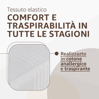 Coprimaterasso Matrimoniale in Cotone con Cerniera 160x190x25 cm - Antiacaro, Anallergico e Traspirante