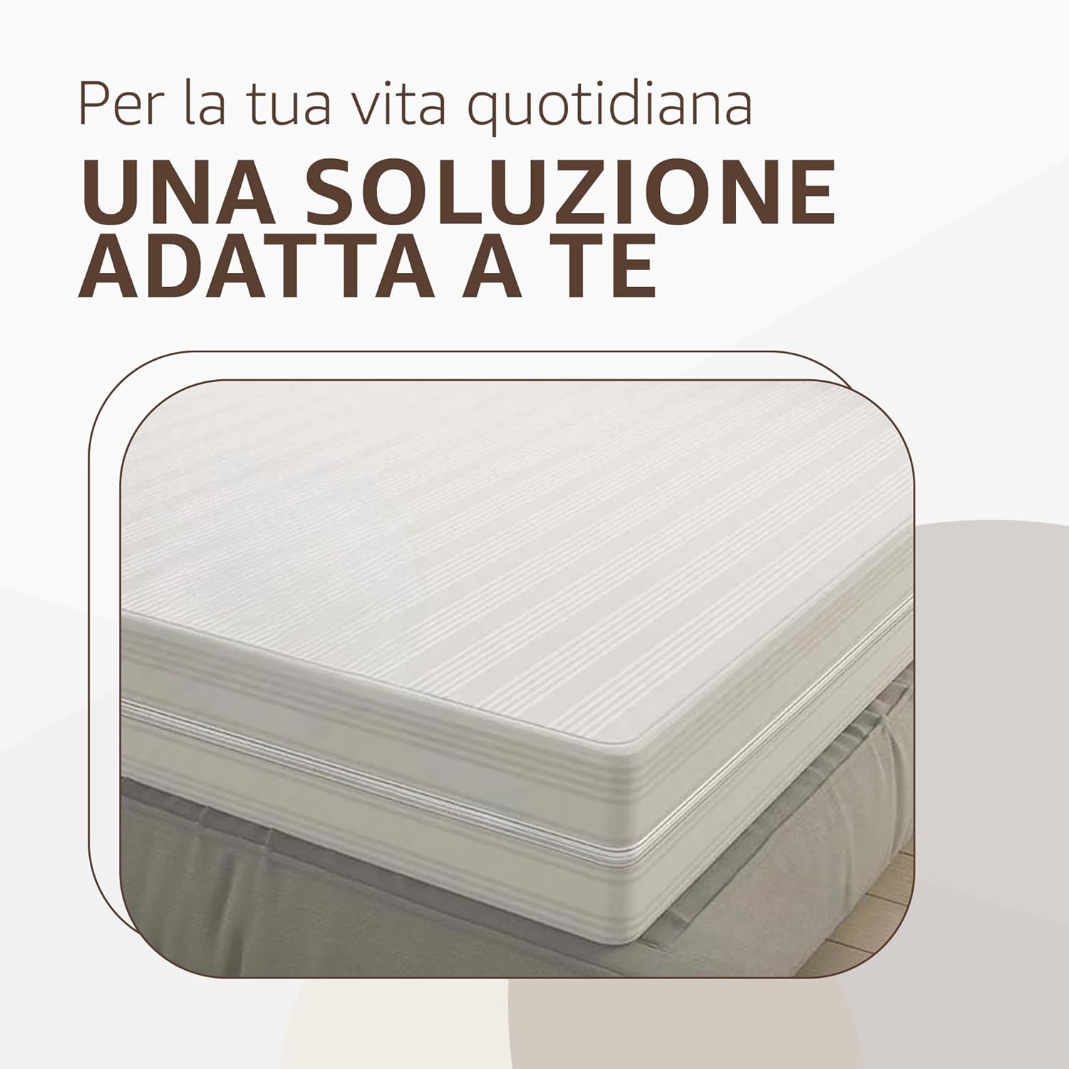 Coprimaterasso Matrimoniale in Cotone con Cerniera 160x190x25 cm - Antiacaro, Anallergico e Traspirante