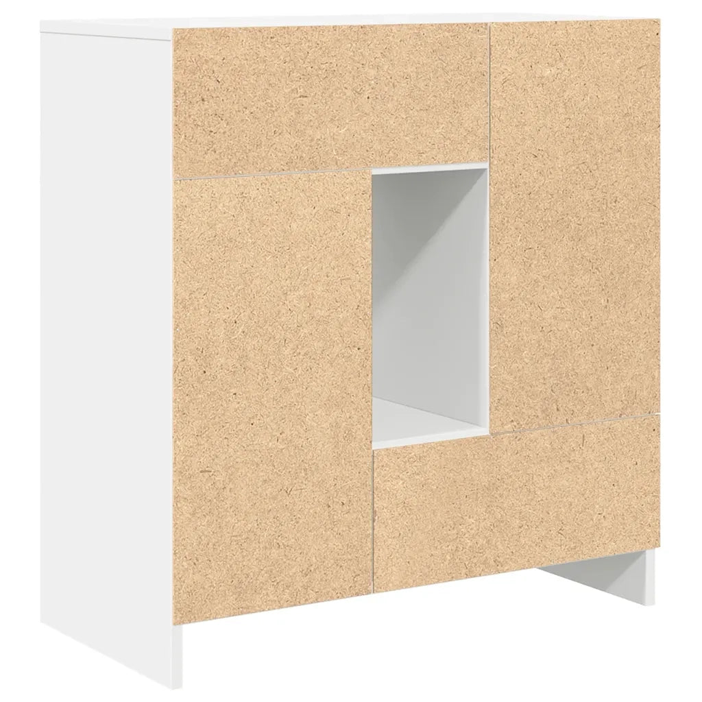 Credenza con Cassetti e Ante Bianco 70,5x34x74,5 cm 861841