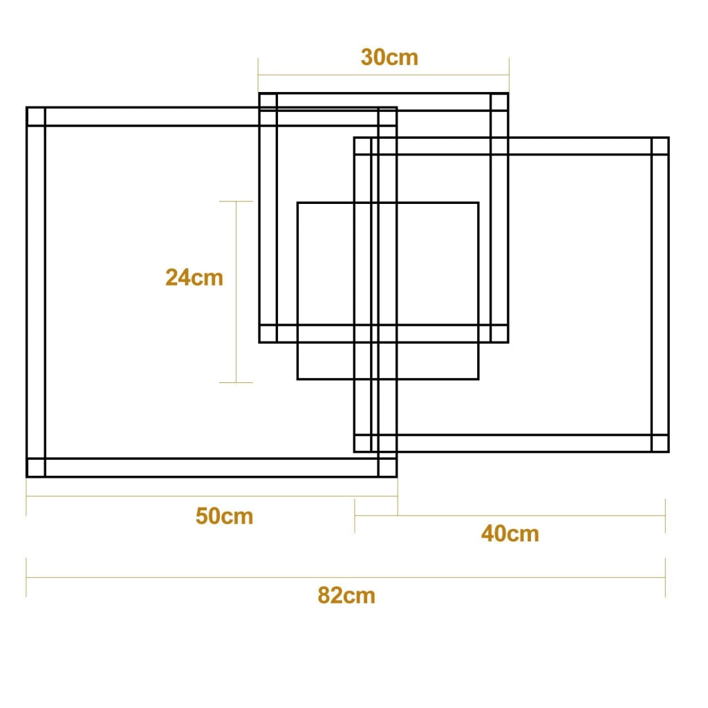 ZMH Lampada da soffitto plafoniera LED moderna poligonale quadrata