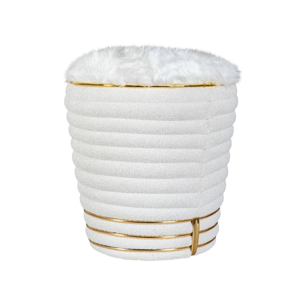 Pouf Doric 310 con trapuntatura e dettagli oro