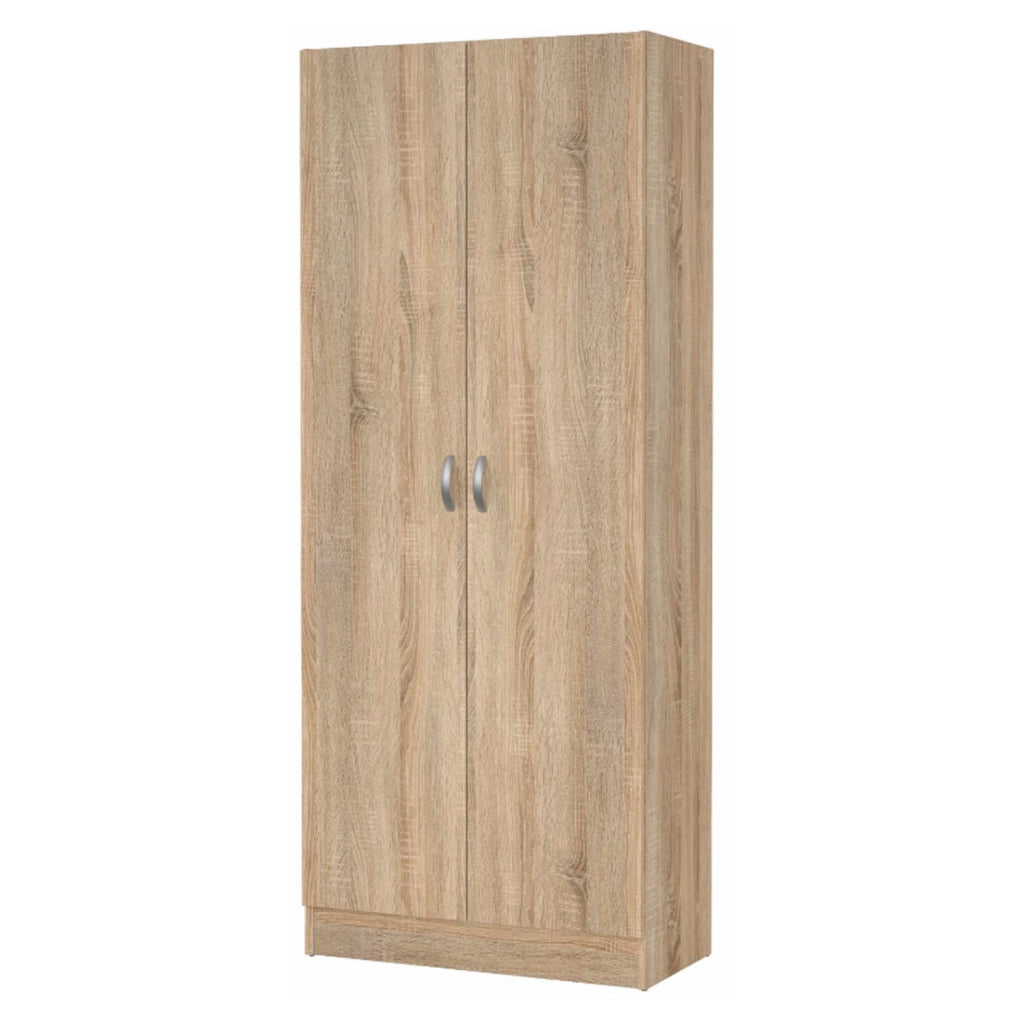 Scarpiera Salvaspazio A Armadio Con 2 Ante Mobile Multiuso Con 5 Ripiani Regolabili Design Moderno Per Ingresso Camera E Living 69.2 X 34.6 X 170.4 Cm Rovere