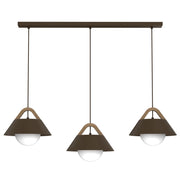 Lampadario sospeso Funda 3xE27 legno marrone Luminex