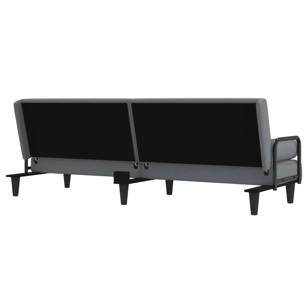 Divano letto con braccioli tessuto grigio chiaro 02_0020408