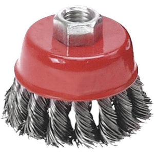 Topex 57h581 spazzola a tazza, 6 65 mm x m14, inox ds