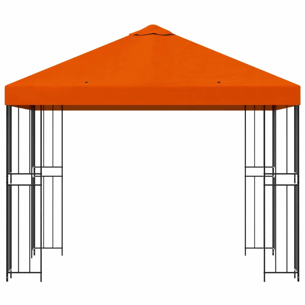 Gazebo | Pergolato 3 x 3 m Arancione Poliestere e Acciaio 190 gsm