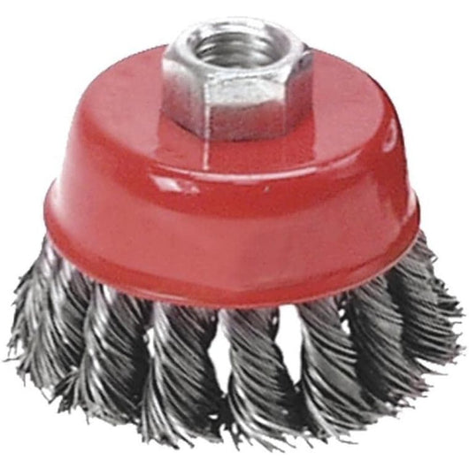 Topex 57h581 spazzola a tazza, 6 65 mm x m14, inox ds