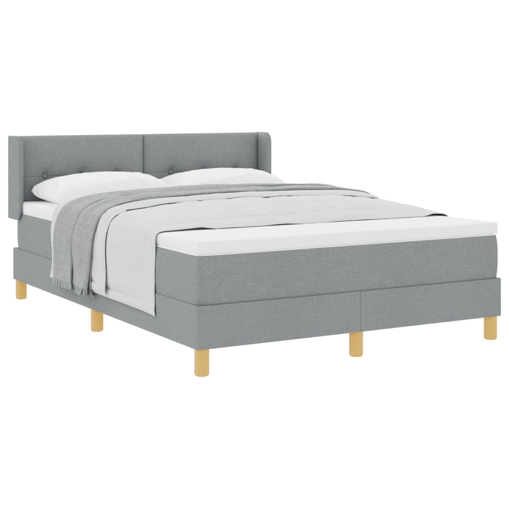 Letto con Box Spring e Materasso Grigio Chiaro 140x200 cm Tessuto