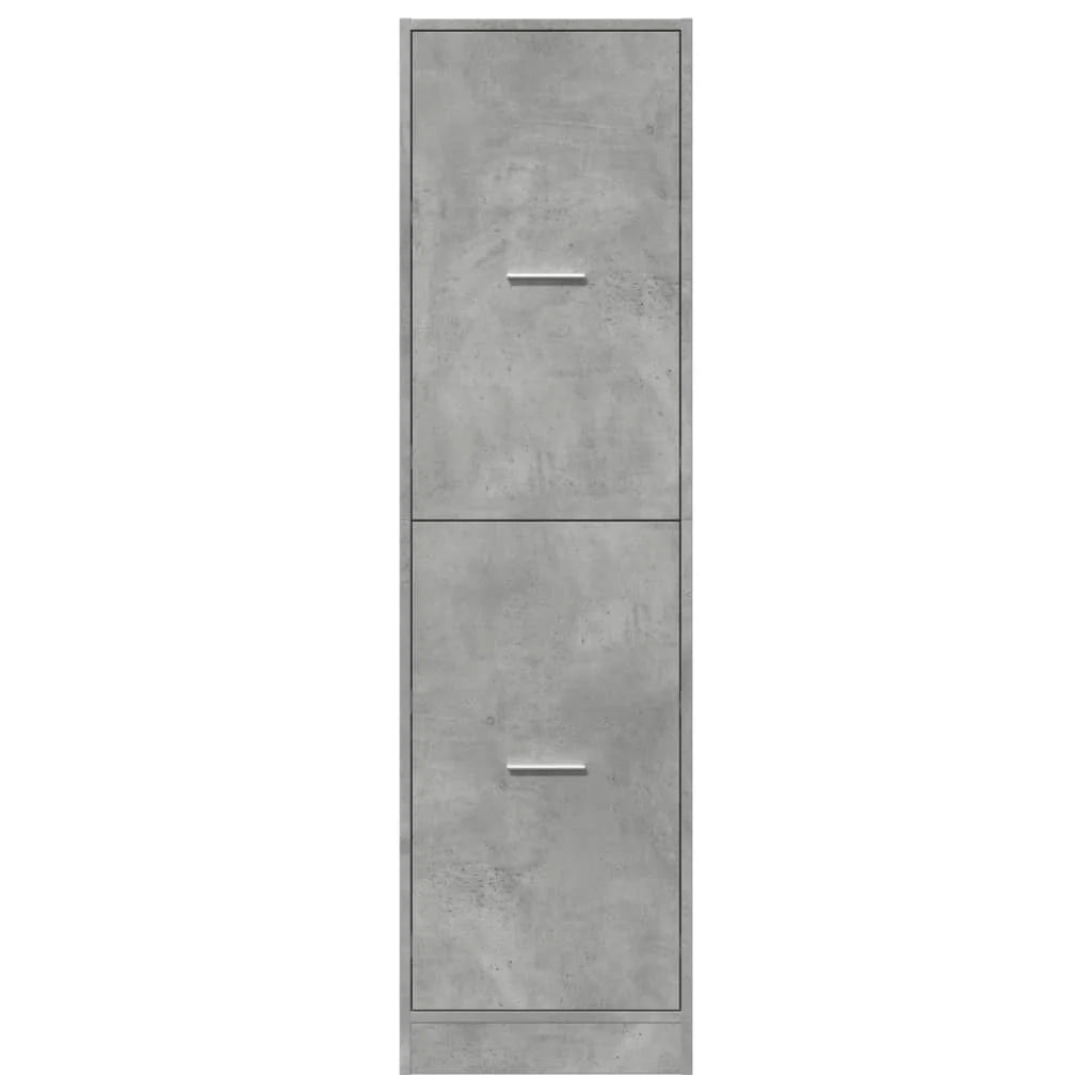 Mobiletto da farmacia dal design vintage per ufficio 40 x 41 x 144,5 cm legno composito grigio cemento 02_0055661