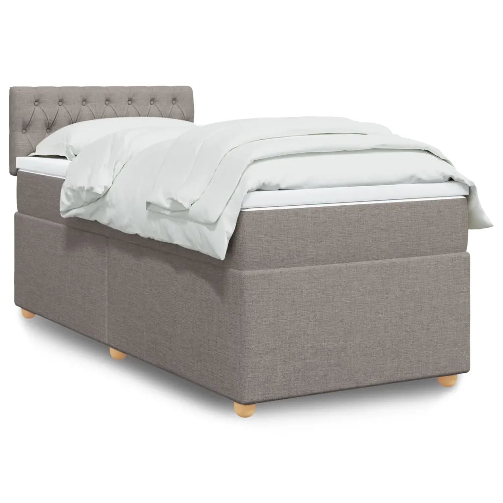vidaXL Giroletto a Molle con Materasso Tortora 90x200 cm inTessuto